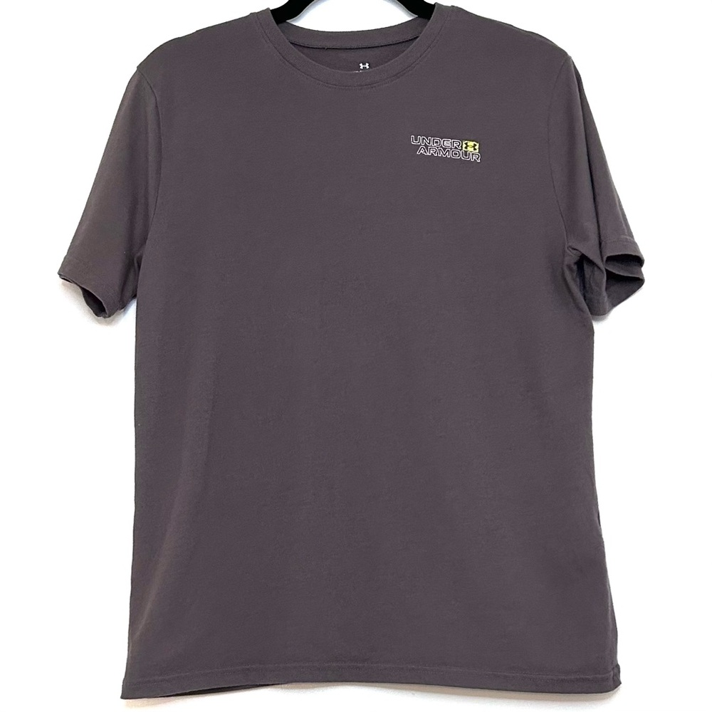 Boys Dark Gray Under Armour Fish Graphic T-Shirt, Size YXL